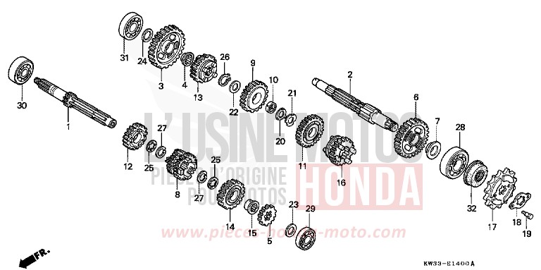 TRANSMISSION for Dominator 250 CHECKER BLACK METALLIC (NH217K) from 1988